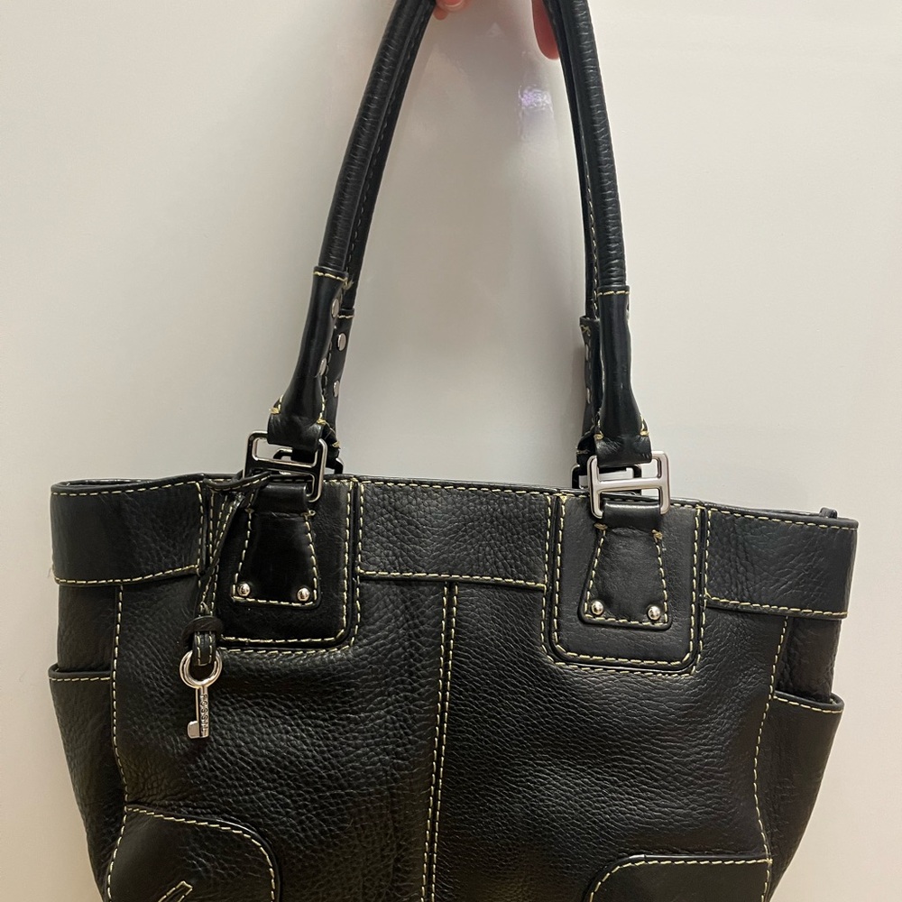 Vintage 90s Y2K Fossil Leather handbag black
